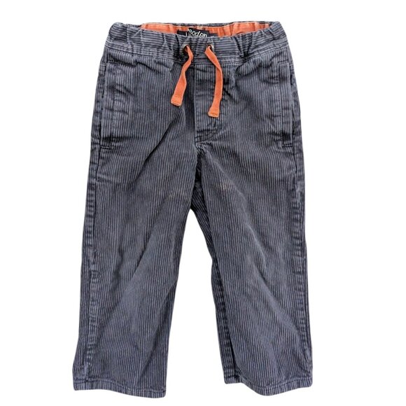 Mini Boden Corduroy Pants Boys Grey Drawstring Cotton Pockets Size 3Y - Picture 1 of 10